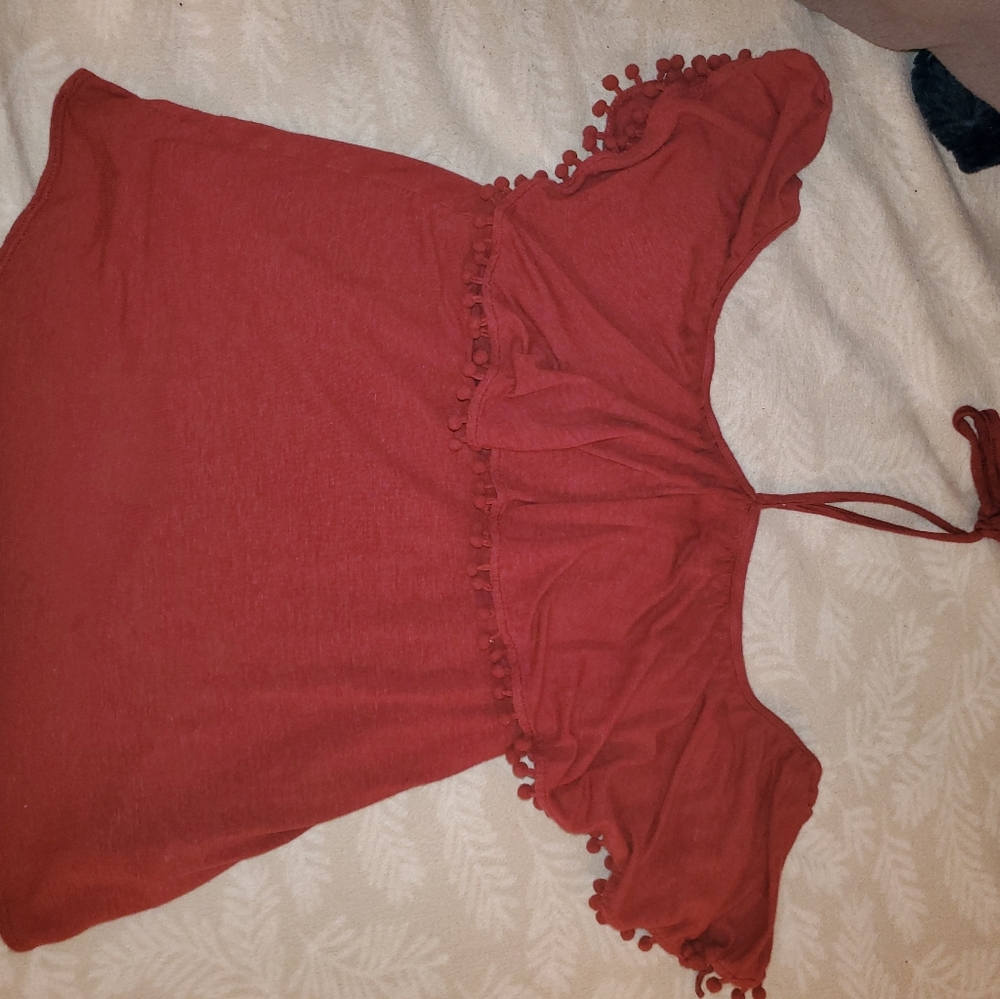 Rust Off-the-Shoulder Top